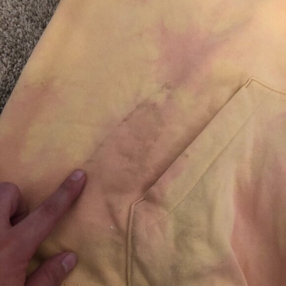 SMILEY H&M Sweatshirts Men's Medium Orange Smiley Face Oversized Fit Hoodie - Picture 8 of 10